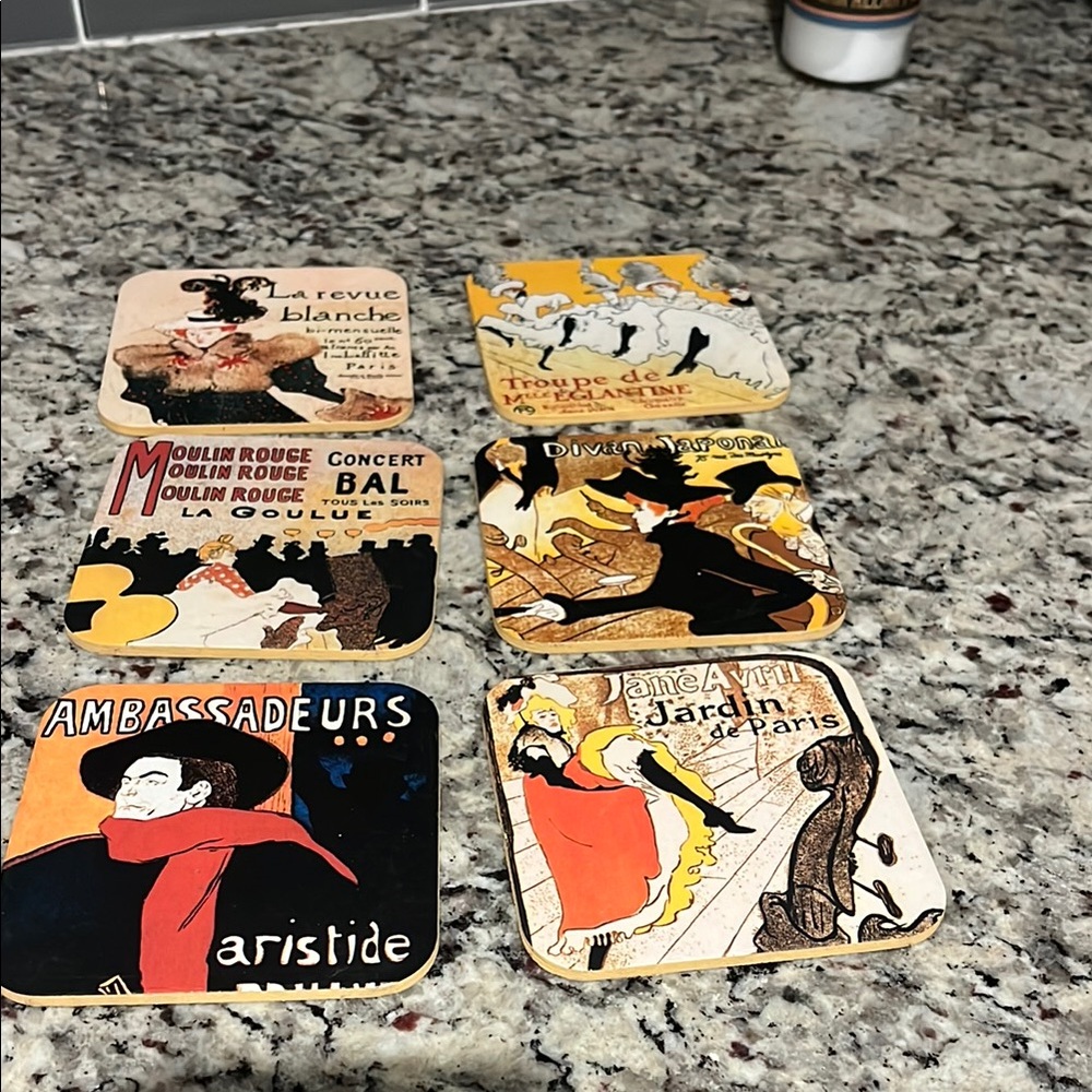 Vintage Style Art Coasters Set